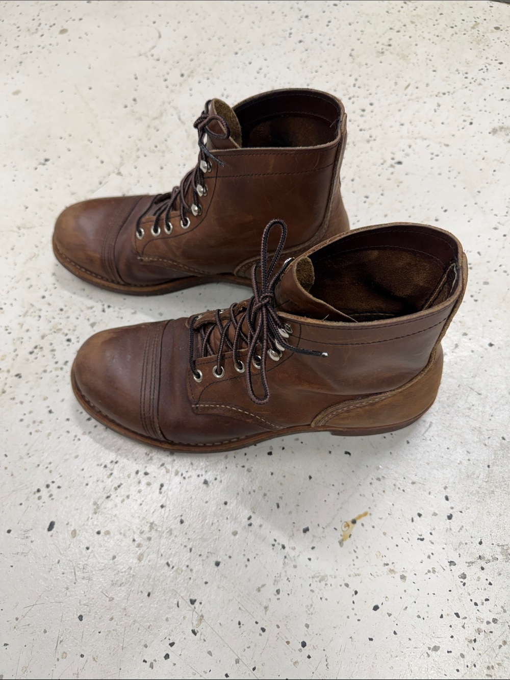 Red Wing Shoes Iron Ranger Brown Leather Lace-Up Cap-Toe Boots Size 9.5 - Picture 4 of 6